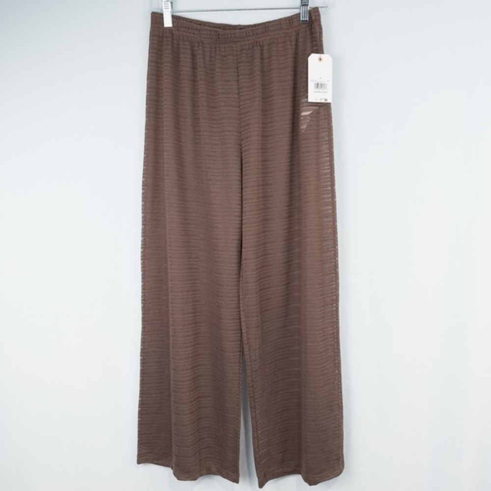 Billabong Sun Vacancy Cover Up Pants Brown Medium Sheer Wide Leg Resort Beach